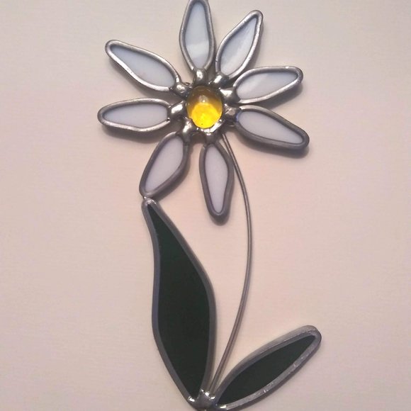 Flower Daisy Vintage Window Stained Glass Ornament